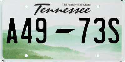 TN license plate A4973S