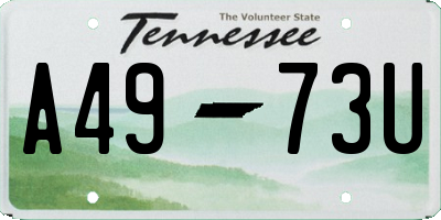 TN license plate A4973U