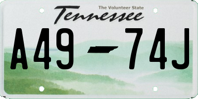 TN license plate A4974J