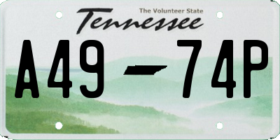 TN license plate A4974P