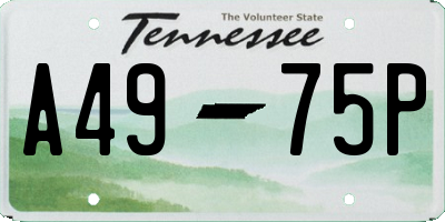 TN license plate A4975P