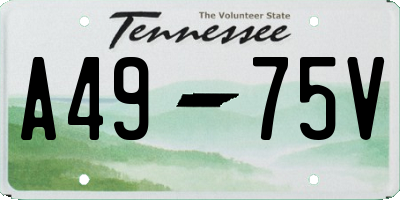 TN license plate A4975V