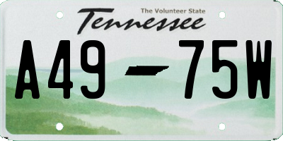 TN license plate A4975W