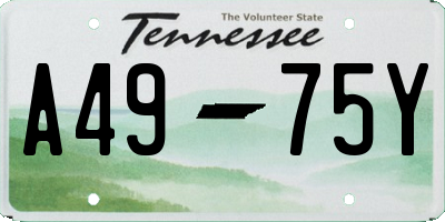 TN license plate A4975Y