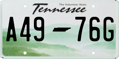TN license plate A4976G