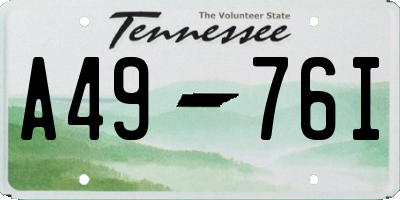 TN license plate A4976I