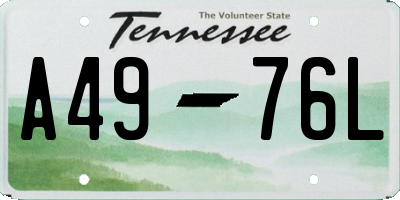 TN license plate A4976L