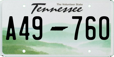 TN license plate A4976O