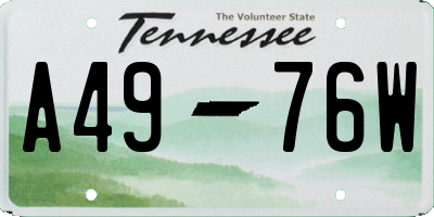 TN license plate A4976W