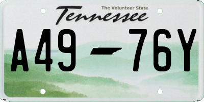 TN license plate A4976Y