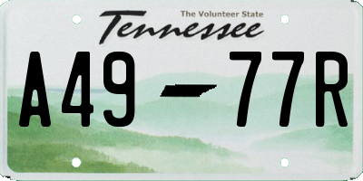 TN license plate A4977R