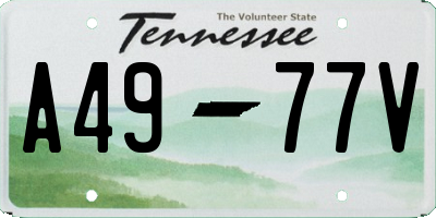 TN license plate A4977V