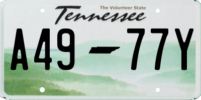 TN license plate A4977Y