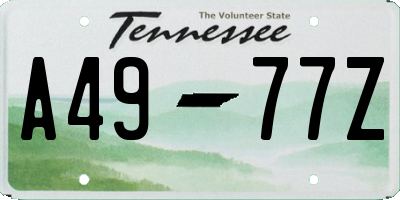 TN license plate A4977Z
