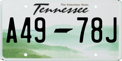 TN license plate A4978J