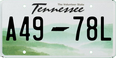TN license plate A4978L