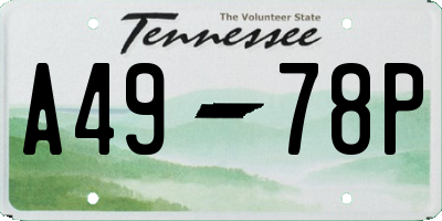 TN license plate A4978P