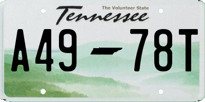 TN license plate A4978T