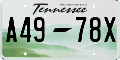 TN license plate A4978X