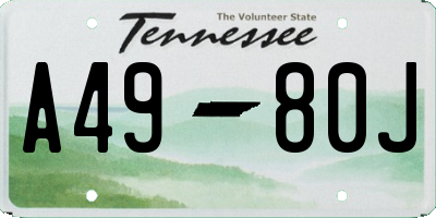 TN license plate A4980J