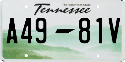 TN license plate A4981V