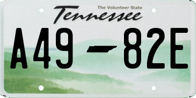 TN license plate A4982E