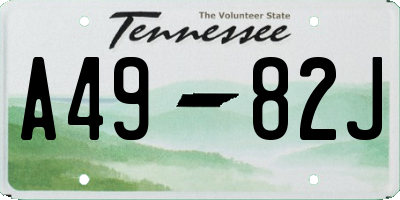 TN license plate A4982J