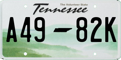 TN license plate A4982K