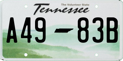 TN license plate A4983B