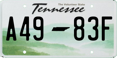 TN license plate A4983F