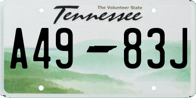 TN license plate A4983J