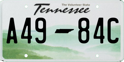 TN license plate A4984C