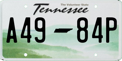 TN license plate A4984P