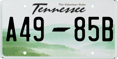 TN license plate A4985B