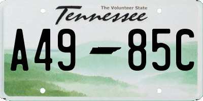 TN license plate A4985C