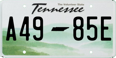 TN license plate A4985E