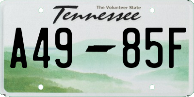 TN license plate A4985F