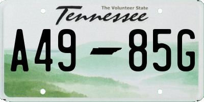 TN license plate A4985G