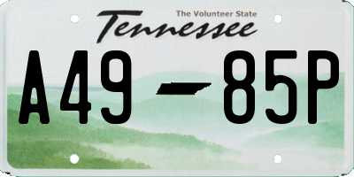 TN license plate A4985P