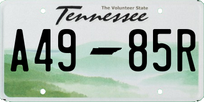 TN license plate A4985R