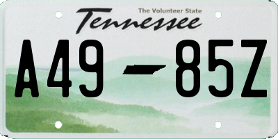 TN license plate A4985Z