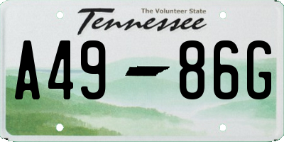 TN license plate A4986G