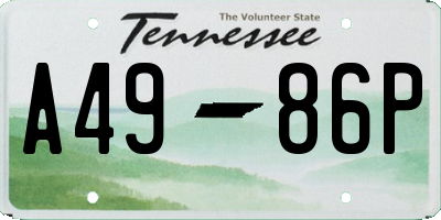 TN license plate A4986P