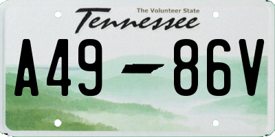 TN license plate A4986V