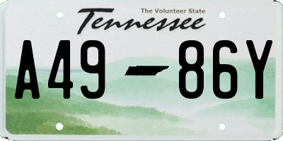 TN license plate A4986Y