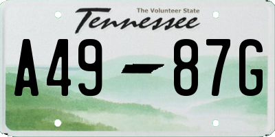 TN license plate A4987G