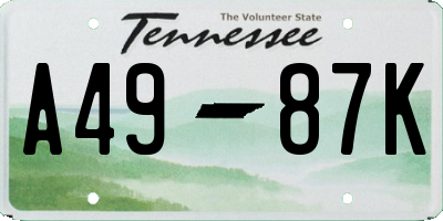 TN license plate A4987K