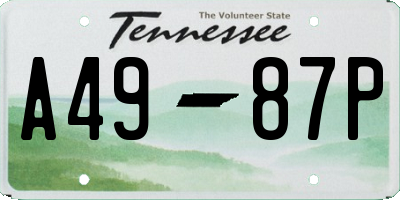 TN license plate A4987P