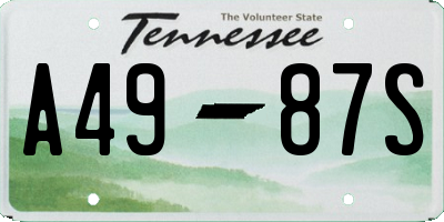 TN license plate A4987S