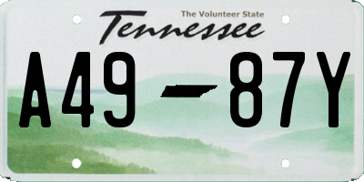 TN license plate A4987Y
